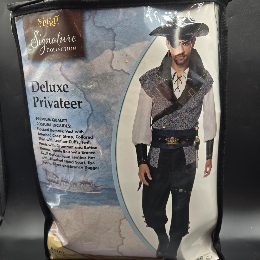 Spirit Halloween Signature Deluxe Privateer Collection Mens Large Costume Read